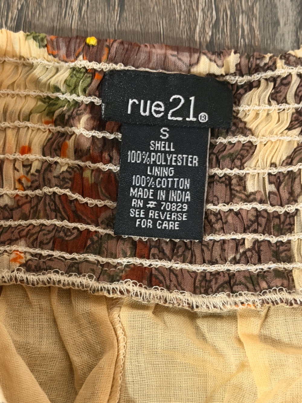 Rue21 Cream & Brown Floral Lace-Trim Skirt - Picture 3 of 4